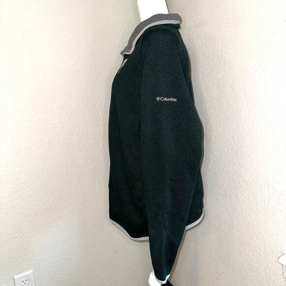 Columbia Michigan State Spartans Football Sweater Men's 2XL Green Quarter Zip - Picture 3 of 8